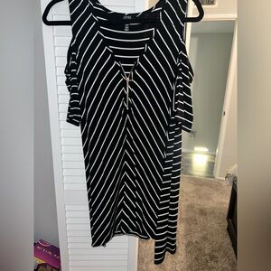 Jones New York Black and White Striped Blouse